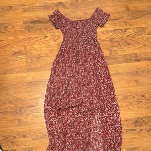 SHEIN Red High Low Off-Shoulder Sundress